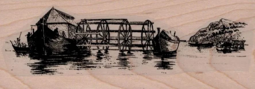 Water Mill Scene 1 3.4 x 4 1/2-0