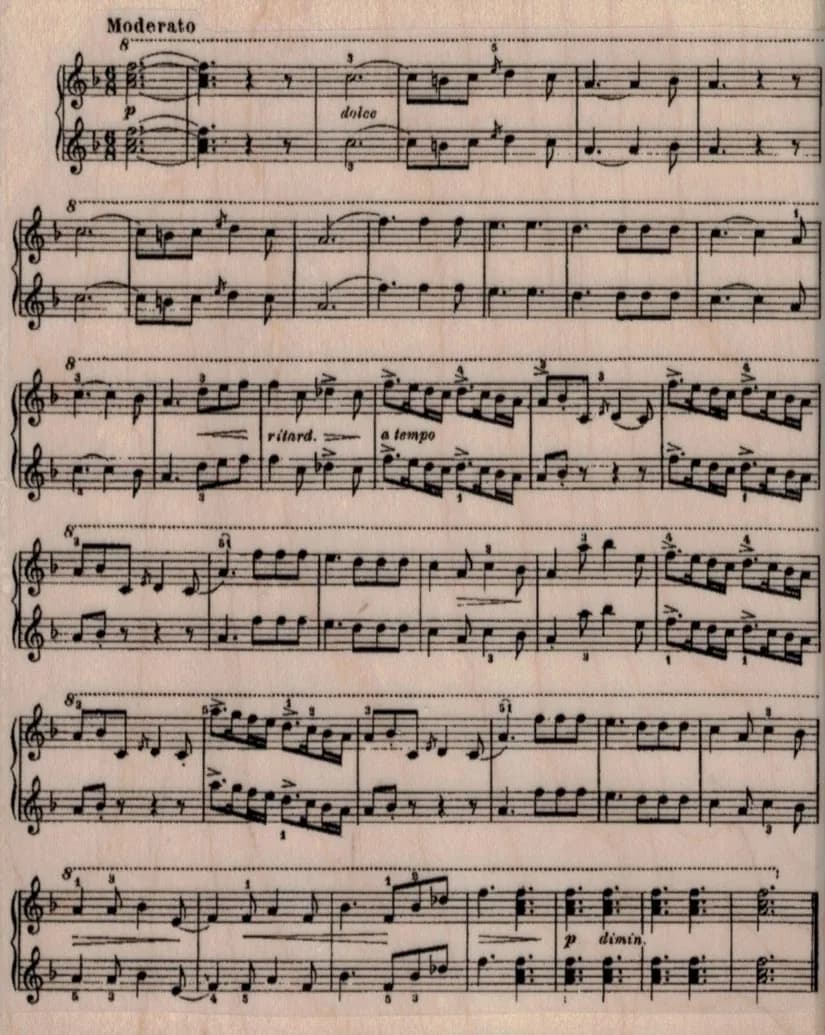 Sheet Music Background 4 1/4 x 5 1/4-0