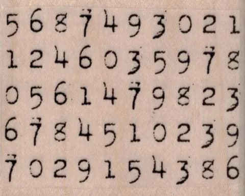 Numbers Set 2 1/2 x 2-0