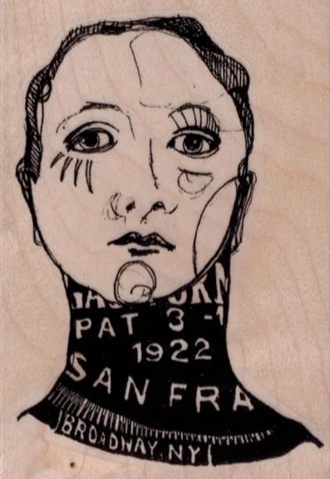Whimsical Lettered Man 2 1/2 x 3 1/2-0