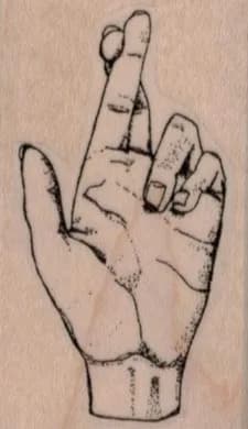 Hand With Fingers Crossed 1 1/4 x 2-0