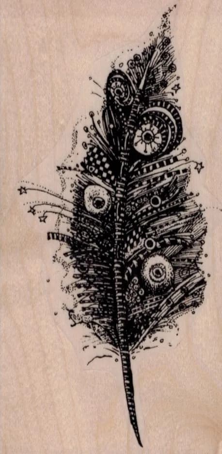 Whimsical Feather 2 1/2 x 4 3/4-0