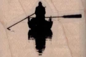 Man In Row Boat Silhouette 1 1/2 x 1-0