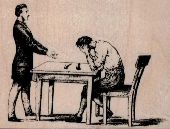 Interrogation or Challenge to Duel 3 1/2 x 2 1/2-0