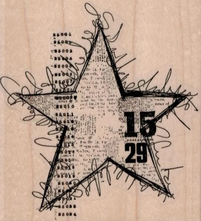 Squiggly Star Collage 3 1/2 x 3 3/4-0