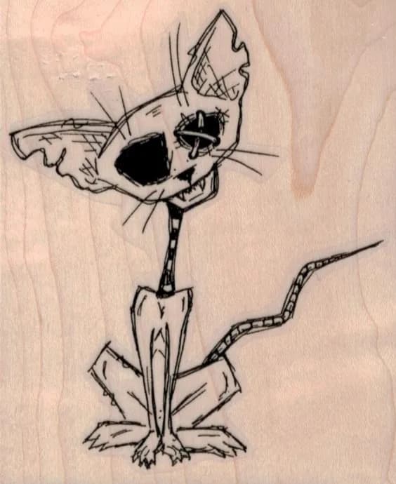 Creepy Cat 3 x 3 1/2-0