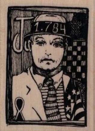 Whimsical Man in Tie 1 3/4 x 2 1/4-0