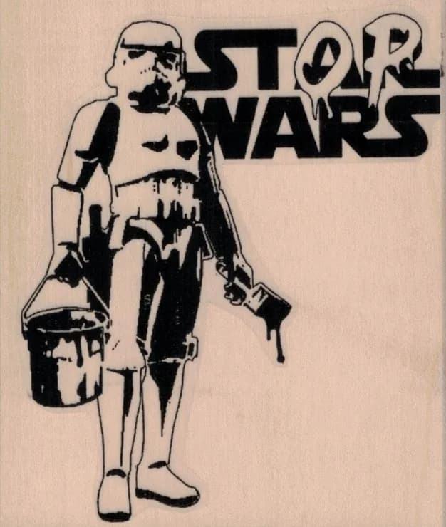 Banksy Storm Trooper Stop Wars 3 1/4 x 3 3/4-0