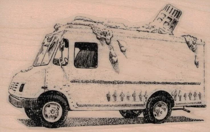 Melted Ice Cream Truck 2 1/2 x 3 3/4-0