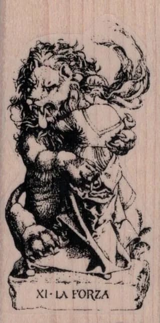Strength Tarot La Forza 1 3/4 x 3 1/4-0