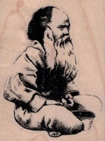 Bearded Man Cross Legged 2 x 2 1/2-0