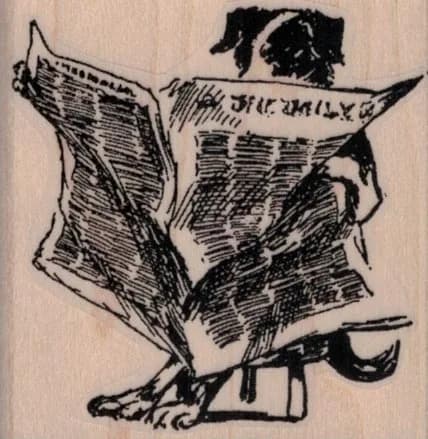 Dog Reading Paper 2 1/4 x 2 1/4-0