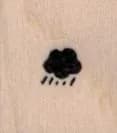 Tiny Rain Cloud Silhouette 3/4 x 3/4-0