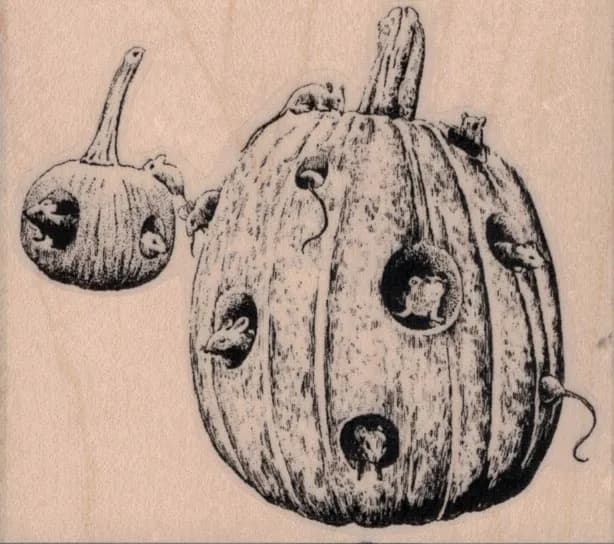 Rats In Pumpkin 3 1/4 x 2 3/4-0