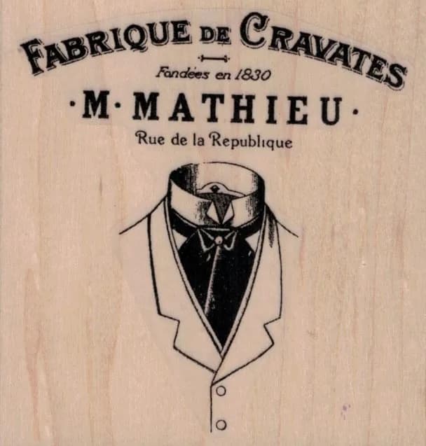 Fabrique De Cravates Ad by Cat Kerr 3 1/4 x 3 1/4-0