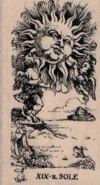 Tarot XIX The Sun 1 3/4 x 3-0