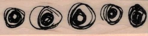 Row of Scribble Circles/Eyes 3/4 x 2 1/2-0