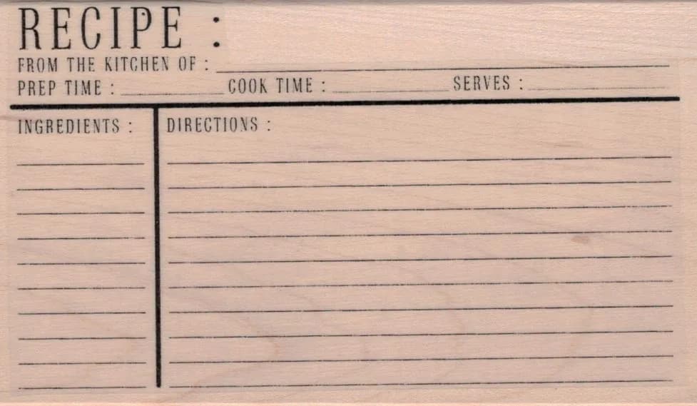 Recipe Card 3 x 5-0