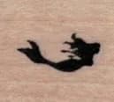Tiny Mermaid Silhouette 3/4 x 3/4-0