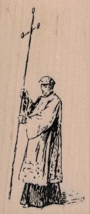 Priest Carrying Cross 1 3/4 x 3 3/4-0