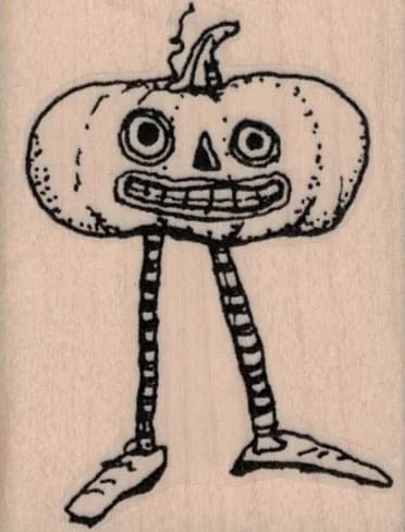 Whimsical Jack O Lantern With Legs 2 x 2 ½-0