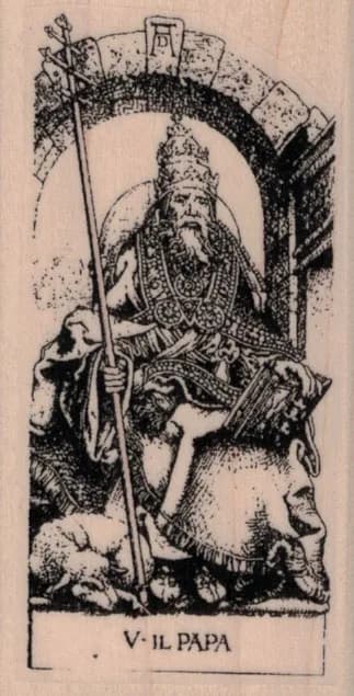 Tarot V-The Pope/Hierophant 1 3/4 x 3 1/4-0