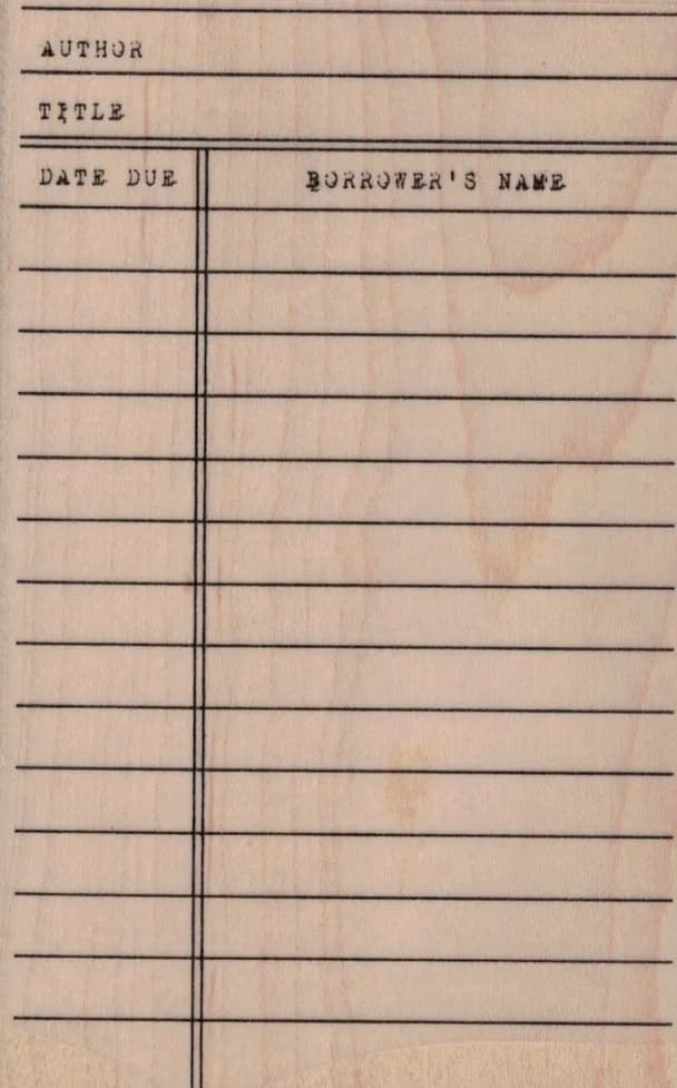 Library Return Card 3 1/4 x 5-0
