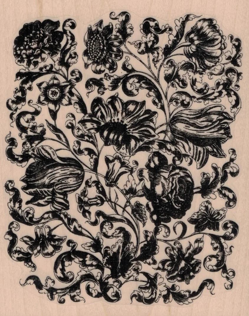 Victorian Flower Background 4 1/2 x 5 1/2-0