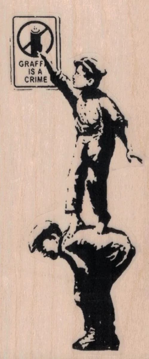 Banksy Graffiti Is Not A Crime Kids 2 x 4 1/4-0
