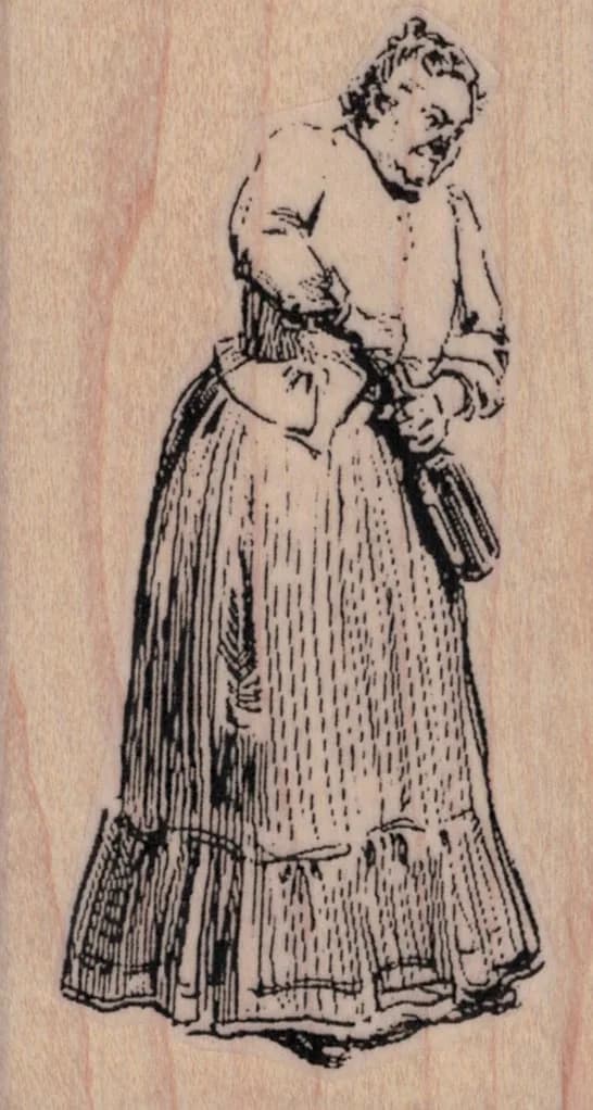 Lady Opening Wine 2 x 3 1/2-0
