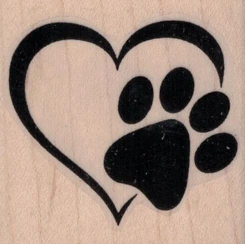 Paw Heart 1 3/4 x 1 3/4-0