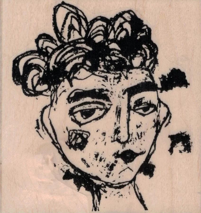 Tina Walker Smirking Scribble Girl 3 x 3-0