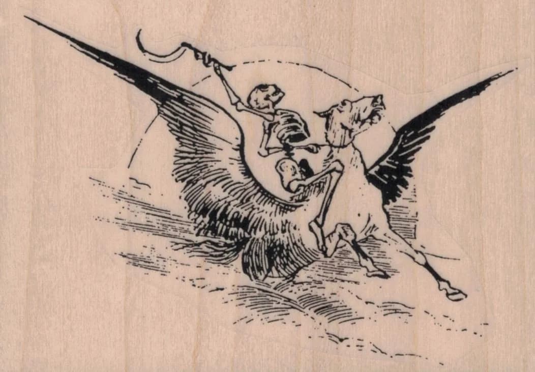 Death Riding Pegasus 3 3/4 x 2 1/2-0