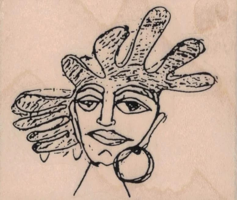 Tina Walker Scribble One Earring 2 3/4 x 2 1/4-0