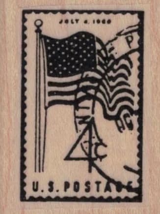 American Flag Postage Stamp 1 1/4 x 1 1/2-0