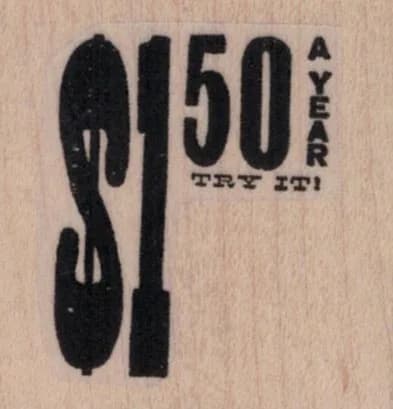$1.50 A Year Try It ! 1 1/2 x 1 1/2-0