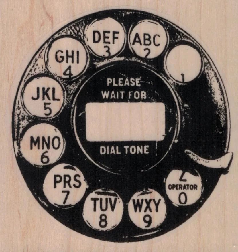 Rotary Phone Dial Grunge 3 x 3-0