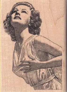 Beautiful Lady Retro Looking Up 3 x 4-0