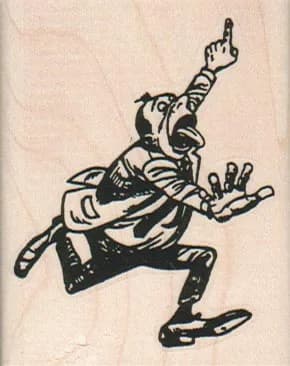 Man Running And Pointing 2 x 2 1/2-0