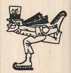 Skating Man With Holly Hat 1 3/4 x 1 3/4-0