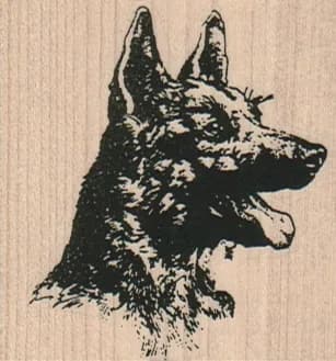 German Shepherd Dog Head 1 3/4 x 2 1/4-0