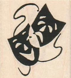 Comedy & Tragedy Silhouette Masks 1 3/4 x 1 3/4-0