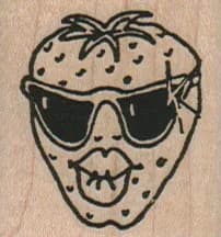 Strawberry Pucker With Glasses 1 1/2 x 1 1/2-0