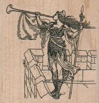 Lady Blowing Horn 2 1/2 x 2 1/2-0