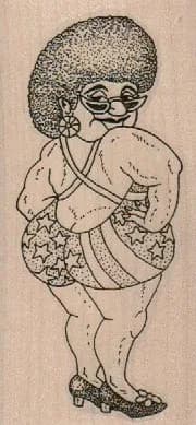 Patriotic Bathing Suit Lady 2 x 4-0
