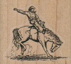 Cowboy On Bucking Horse 1 3/4 x 1 1/2-0