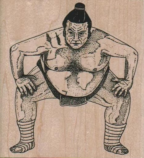 Sumo Wrestler Face On Lg 3 1/4 x 3 1/2-0