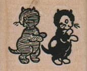 Two Cats Walking On Hind Legs 1 1/4 x 1-0