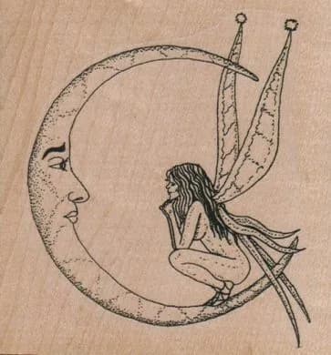 Fairy On Moon 3 1/2 x 3 1/2-0