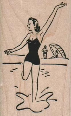 Woman Splashing In Water 1 3/4 x 2 3/4-0